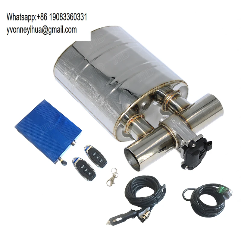 

JTLD 3.5" 89mm 304SS Exhaust System Electronic Valvetronic Valve Muffler Remote Valve Performance Exhaust Electric Muffler