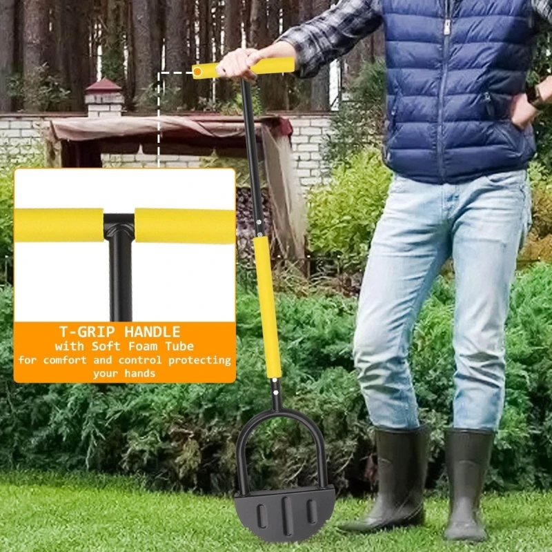 

Serrated Grass Cutter Half Moon Manual Edger With T Grip Multifunctional