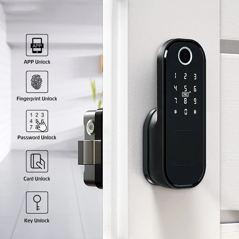 Imagem -02 - Ttlock sem Fio Bluetooth para Portão ao ar Livre Home Security Impermeável Smart Fingerprint Door Lock Código App Cartão ic Keyless Electric Lock