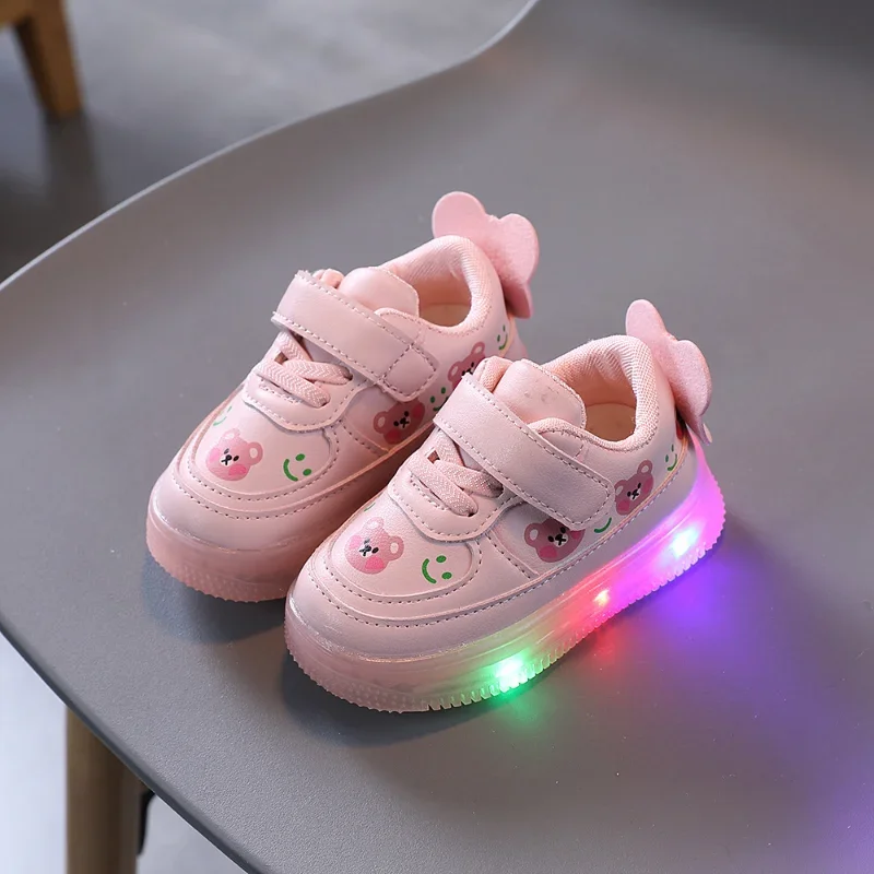 Zapatillas Led Kinderschoen Kinderschoenen Voor Meisjes Jongen Lichtgevende Casual Sneakers Anti-Slip Zacht Gloeiende Kleine Beer Peuter Shoe­ook