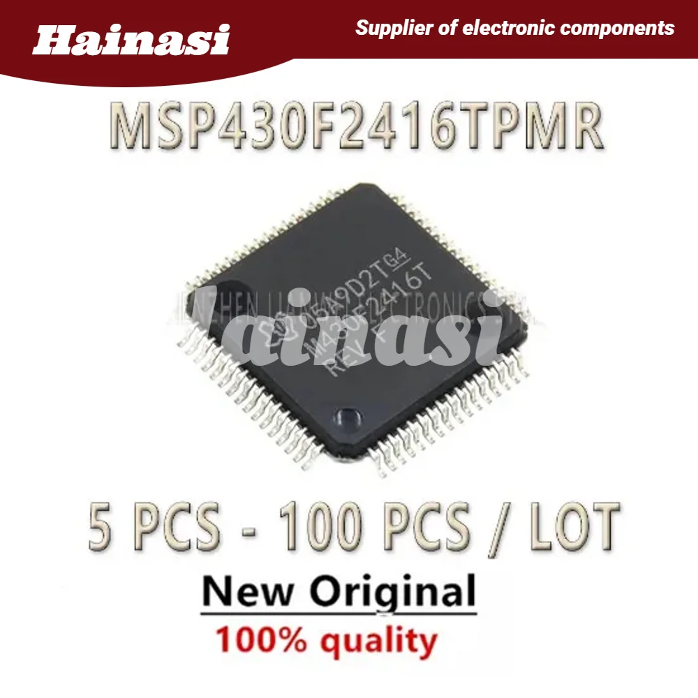 (5pcs)MSP430F2416TPMR MSP430F2416TPM MSP430F2416 MSP430F MSP430 IC MCU Chip LQFP-64