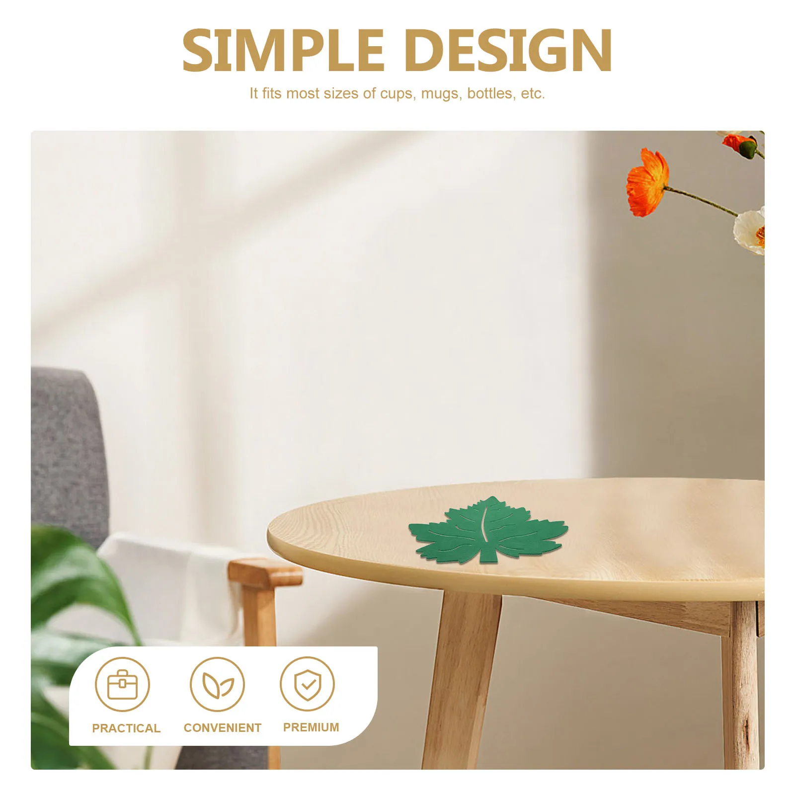 

4Pcs Easter Table Placemats Leaf Shape Heat Insulated Non-Skid Plate Mats Reusable Dining Table Decoration Leaf Coasters
