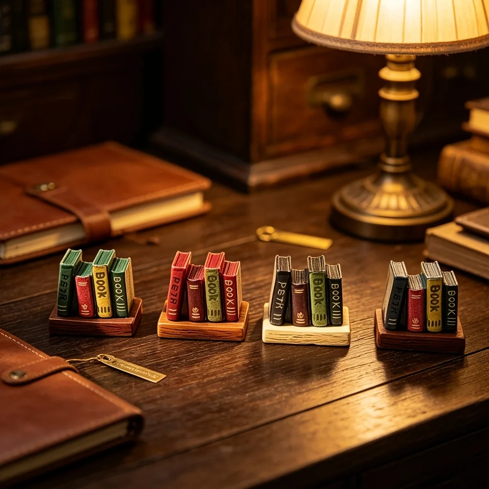 4pcs/set: 1:12 Scale Miniature Book Models, Mini Bookshop, Perfect for Styling Bookshelves in Dollhouse Living Rooms or Studies