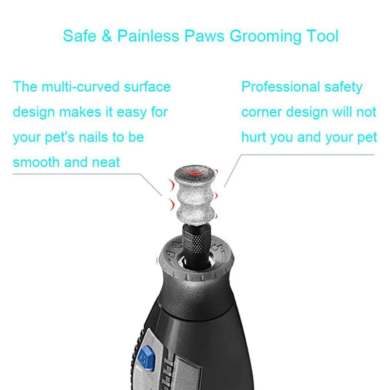 

Dog Nail Grinder Bits Attachment for ,Rotary Nail Grinder Bits for Large Medium Small Dogs Cats Nail Trimming 2Pcs-A51M