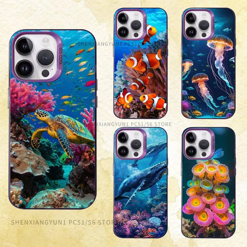 

Cute Marine Animals Case iPhone 17 16e 16 15 14 13 12 11 Pro Max X XR XS MAX 8,7 Air Plus Back Cover