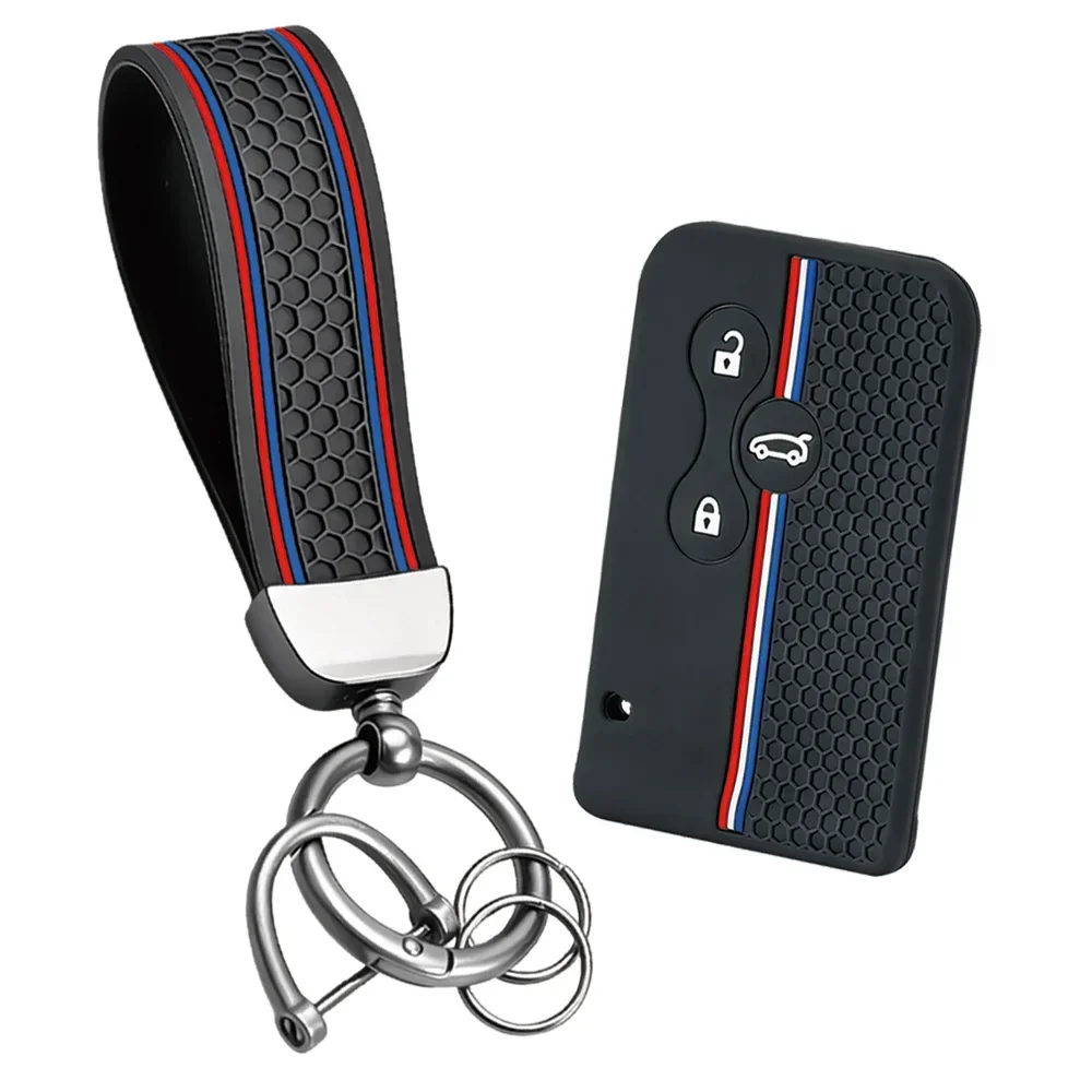 3 Buttons Bag Skin Silica Gel Card Car Key Cover Cap for Renault Clio Megane Grand Scenic Silicone Key Cover Case Holder Shell