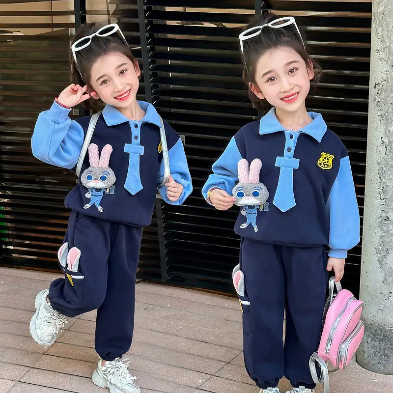 

Комплект детской пижамы из 2 предметов: лонгслив и брюки, с мультяшным аниме-принтом, для сна и повседневной носки, удобный, милый, для девочек, весна-осень