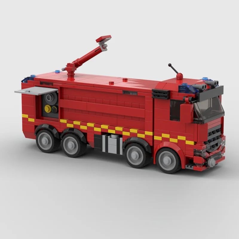 City Car Model MOC Building Bricks Fire Protection Water Truck Modular Technology Children Holiday Gifts Assemble Toys Suit