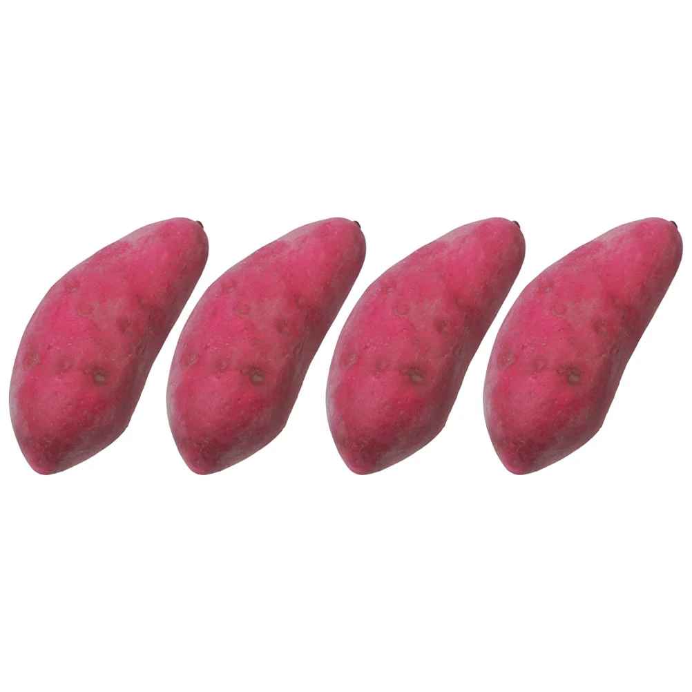 人工サツマイモ野菜モデル、偽の泡、リアルなモデル、乾燥ラック、リアル、4個