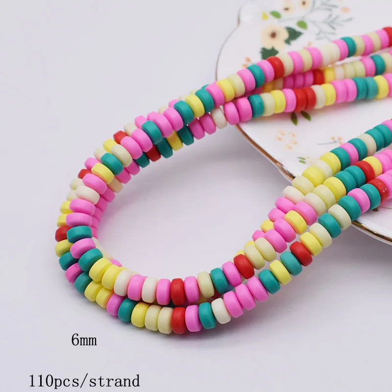 6x3mm Polymer Clay Beads Wheel Chip Disk Loose Spacer Beads For Jewelry Making DIY Design Bracelet Finding