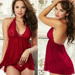 Erotic Sexy Lingerie For Women Lace Sexy Passion G-string Dress Transparent Porno Underwear Nightwear Sex Babydoll red lingerie