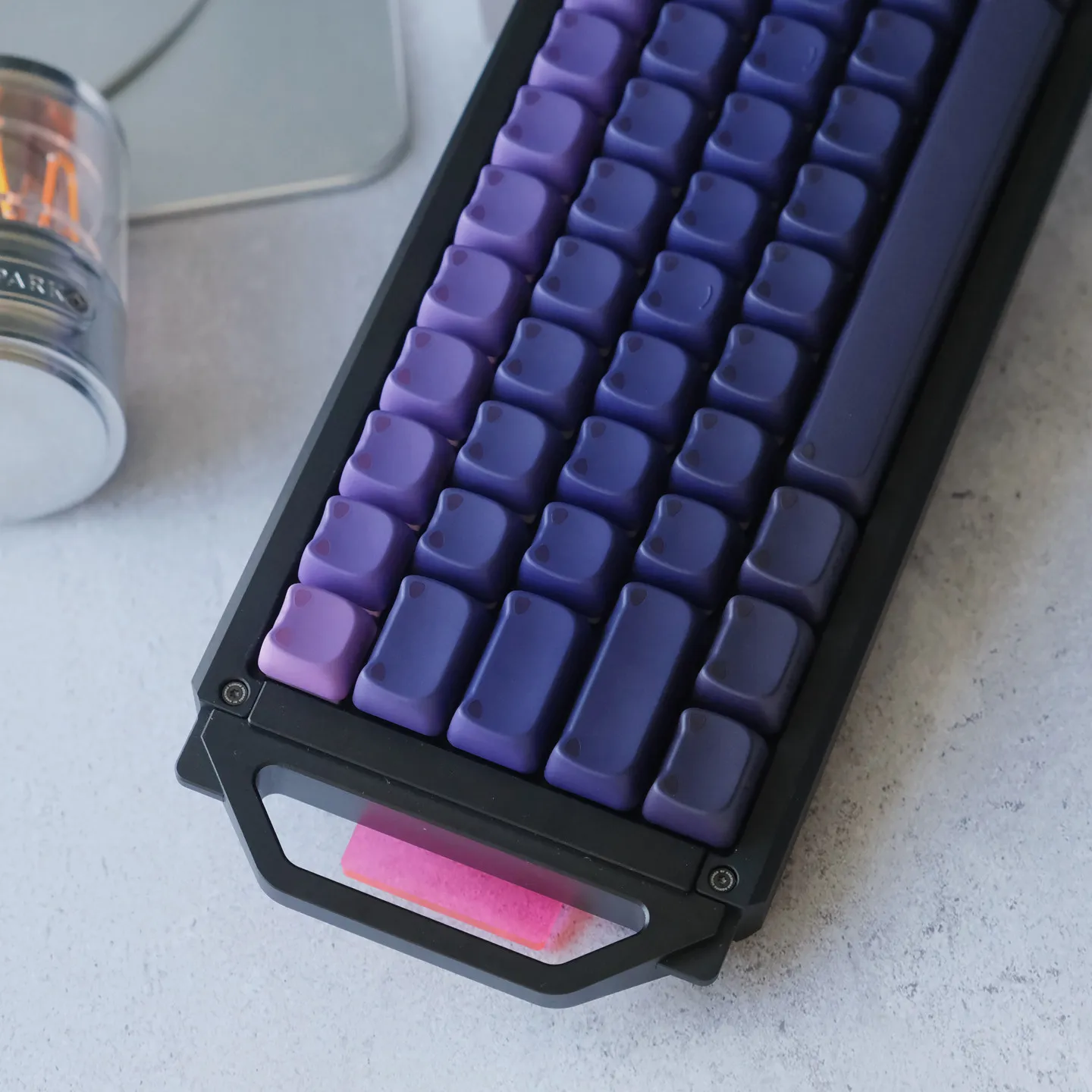 Mintcaps Gradient Purple Cute Cat Ear MAO Profile PBT Keycaps Dye-Sublimated Side Printed Key Caps For MX Mechanical Keyboard