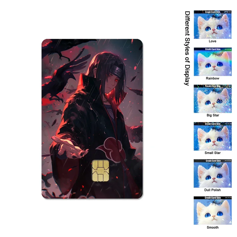 Anime Naruto naklejki na karty kredytowe Uchiha Sasuke Haruno Sakura Anime Ultra cienka naklejka skórka dekoracja prezent dla dziewczyny
