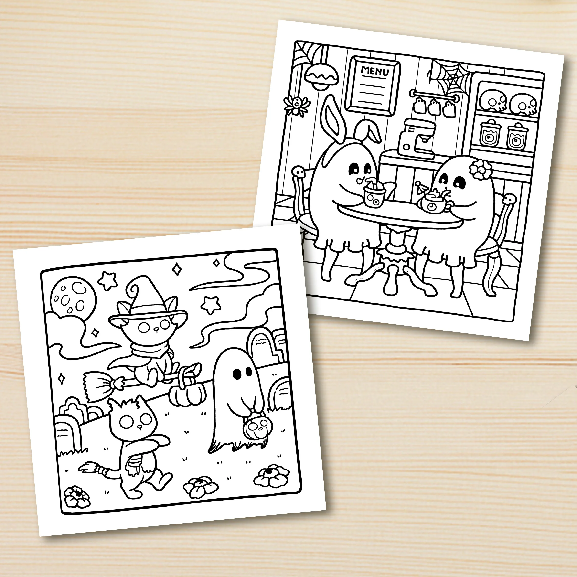 SPOOKY Bold-easy Patterns Coloring Book for Adults Cute Drawing Book Perfect Gift for Party and Birthday