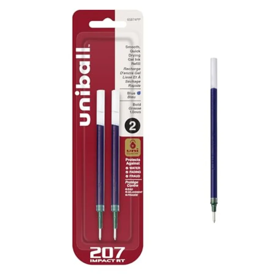 

uniball 207 Impact RT Gel Pen Refills, Bold Point 1.0mm,Blue, 2 Pack
