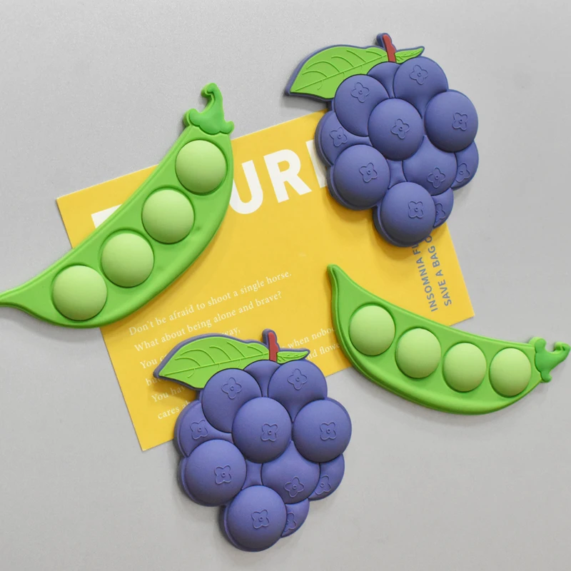 Creative Blueberry and Pea Fridge Magnets Creative Storage Box Refrigerator Sticker 3D Fruit Magnetic Sticker Decoration Gifts