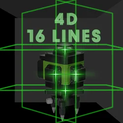 4D 16/12/8 linii zielone światło pionowe i poziome miejsce pomiarowe przyrząd laserowy pochylony poziom laserowy narzędzia budowlane