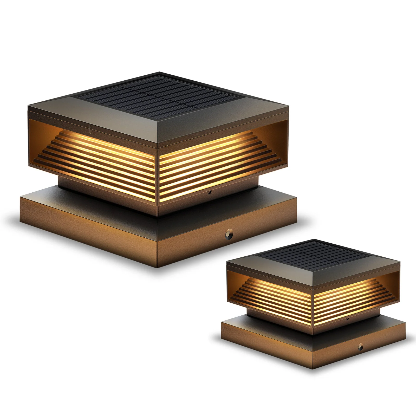 

2 упаковки солнечных фонарей, 56 светодиодов, 3 режима (теплый/холодный белый), IPX5, подходят для стоек 3,5-5 дюймов, палуба/забор/патио, черный