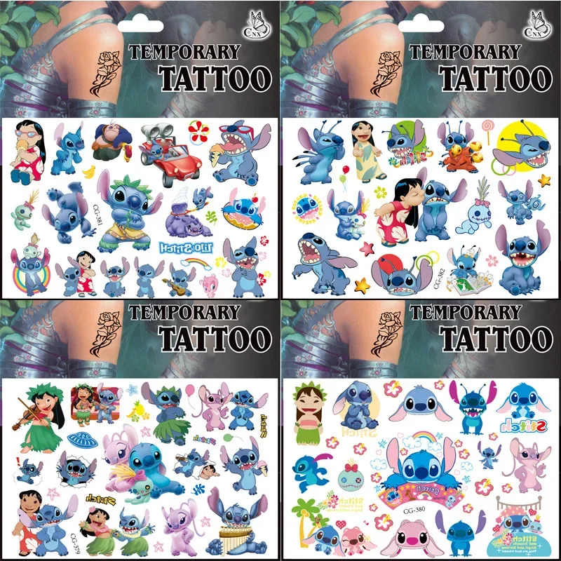 1 pz interstellare Baby Stitch Cartoon Tattoo Stickers bambini Stitch Water Transfer adesivi tatuaggio usa e getta giocattoli regalo Kawaii