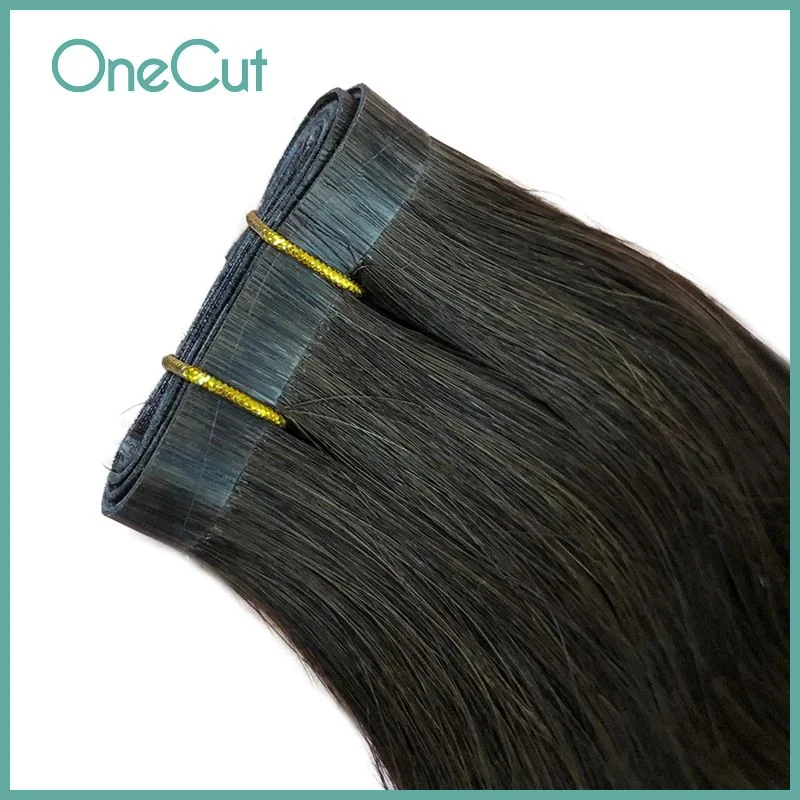 Tape PU Hair Weft Straight Raw Virgin Brazilian Sew In Double Drawn High Quality Bundles 100% Real Human Hair Weaves 14-28inches