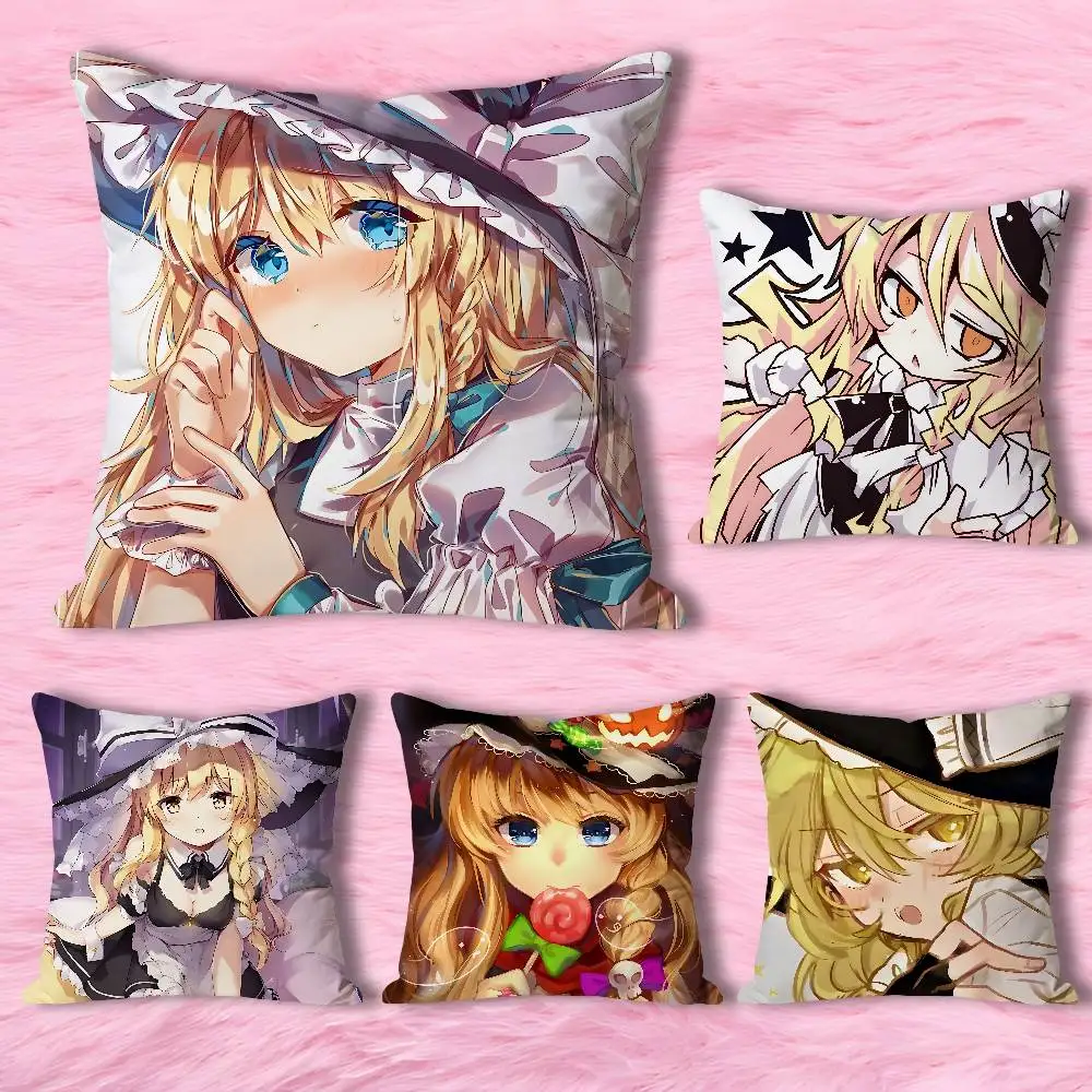 

Game K-Kirisame M-Marisas Pillow Cases for Bedroom Living Room Sofa Home Decor Polyester Cushion Cover with Zipper