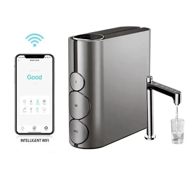 Household electric smart display kitchen reverse osmosis system mineral alkaline water purifier reverse osmosis water filter