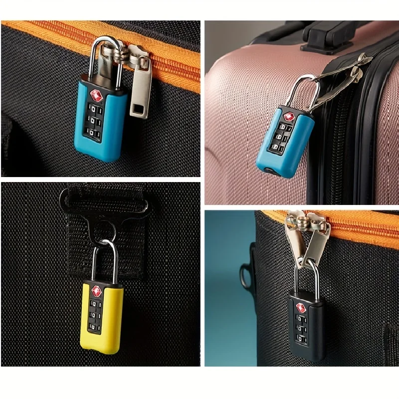 TSA Customs Password Lock Travel Luggage Security Anti-Theft Tool Portable Contrast Color Padlock 3 Digit Combination Lock