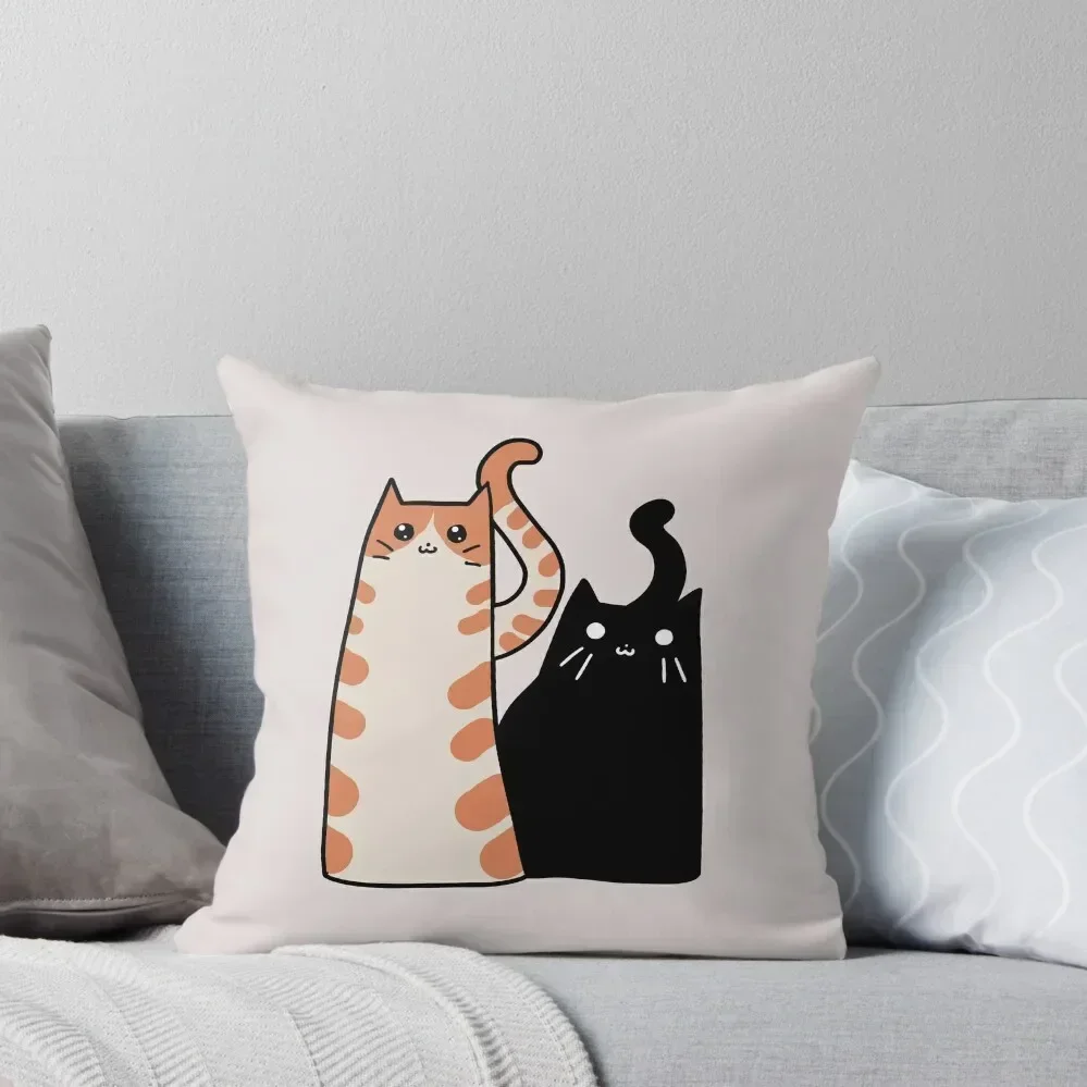 

Tabby Cat and Black Cat Throw Pillow sleeping pillows Decorative Cushions For Living Room christmas ornaments 2025 pillow
