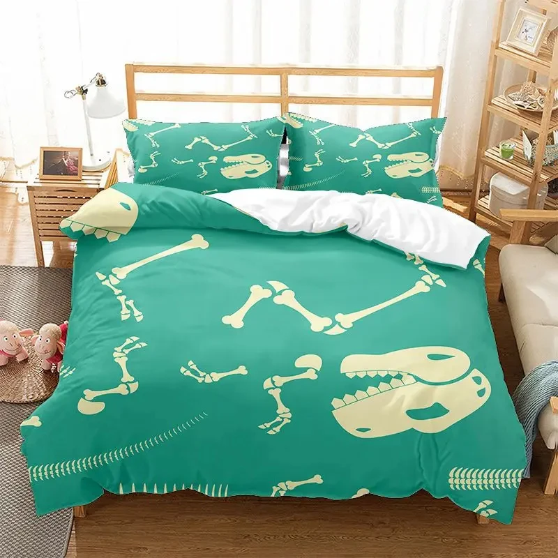 

Dinosaur Duvet Cover Set Kids Bedding Set Full Queen Size 3D Cartoon Animal Duvet Cover for Boys Girl Children Color Quilt Cover