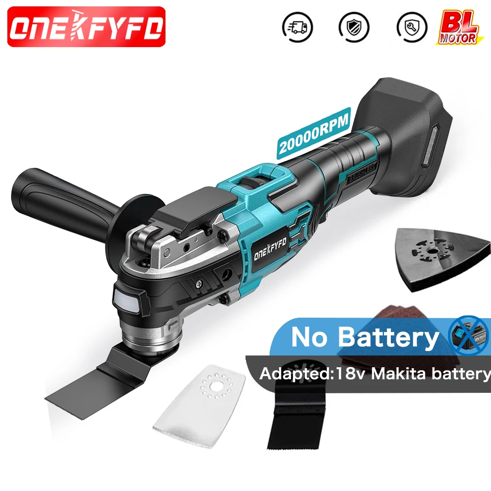

ONEKFYFD Electric Brushless Oscillating 6 Speed Trimmer Saw Renovation Power Machine Multi-function for Makita 18V Battery