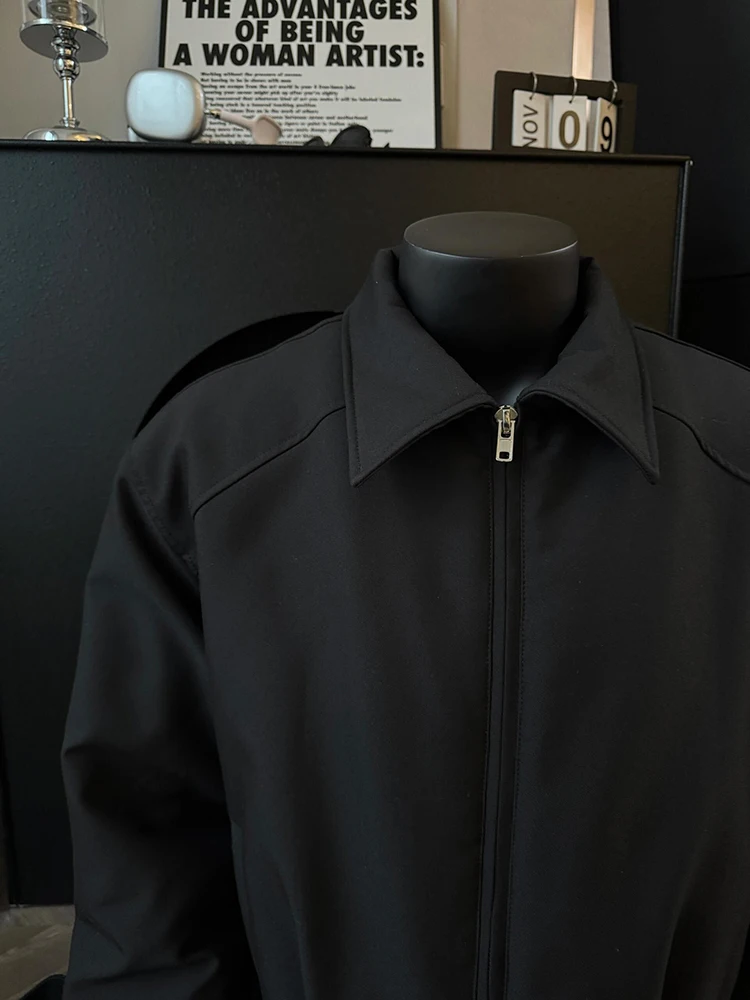 

Bla American Sle Baseball Jaet Cleanfit Men's Autumn Winter Flip Collar Adstrative Coat Youth ort Polyester Fiber