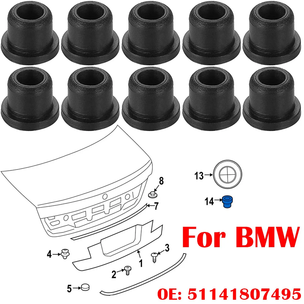 10X For BMW 1 3 4 5 6 7 Series E34 E39 E90 E91 Z1 Z3 E36 Z4 E85 E86 Bonnet Boot Grommets Badge ROUNDEL EMBLEM Clip 51141807495