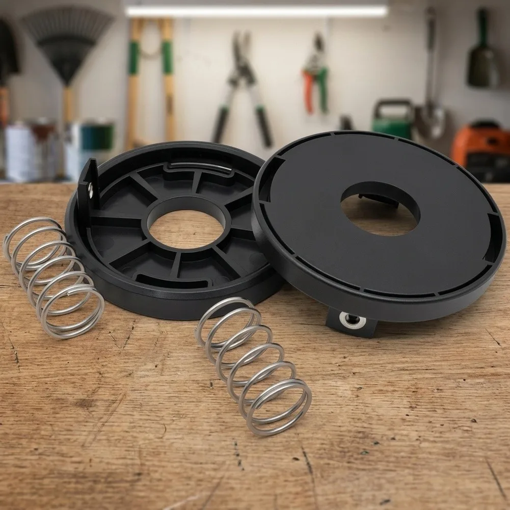 2 Spool Covers + 2 Springs for GE 3630 Li E Solo and For AGILLO 36255 BL ABS Construion Lawn Maintenance Upgrade