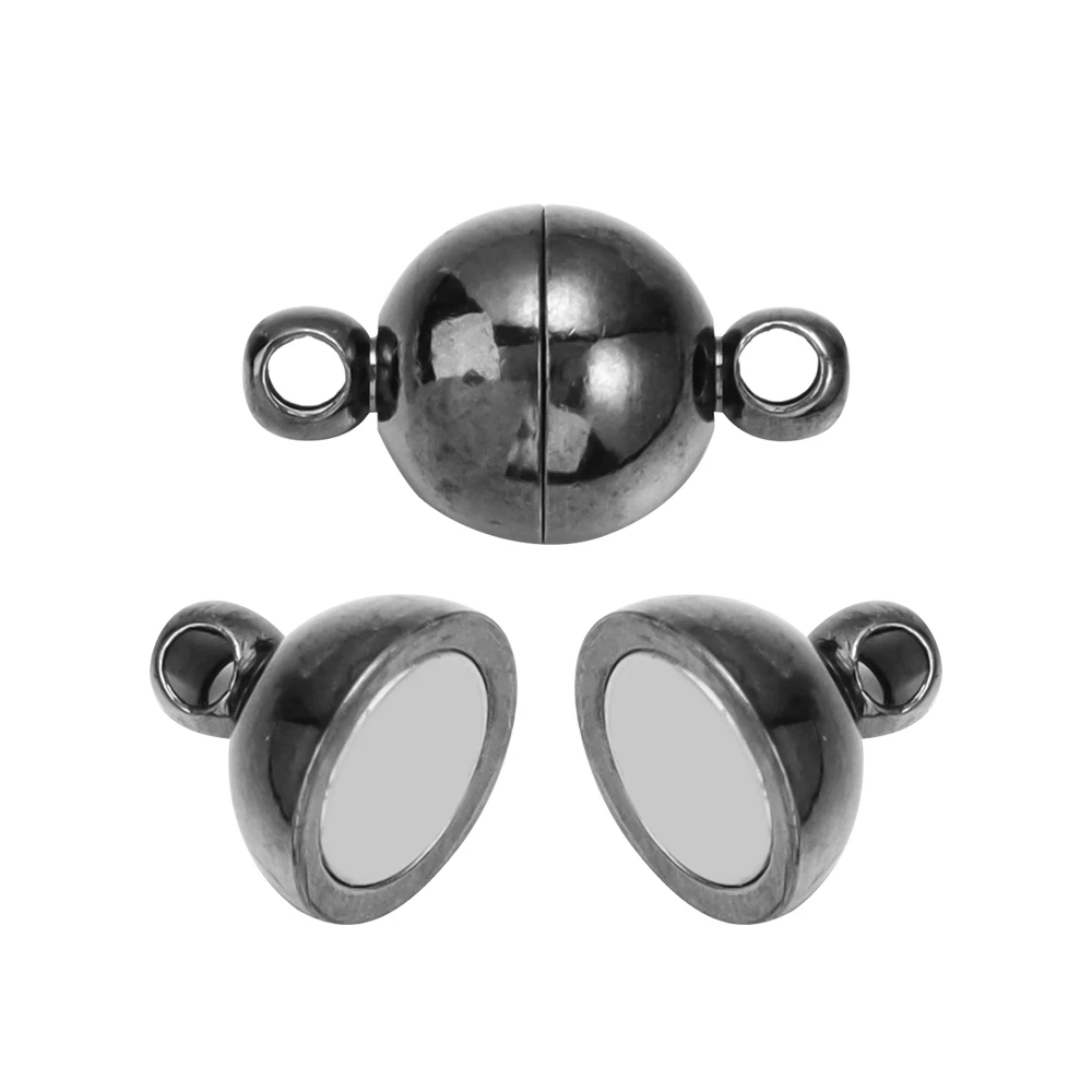 5 Sätze/los 6/8/10/12/14mm Runde Magnetische Verschlüsse Kupfer Ball Form Ende Schnalle Anschlüsse für DIY Schmuck Machen Armbänder Halskette – Detail 17