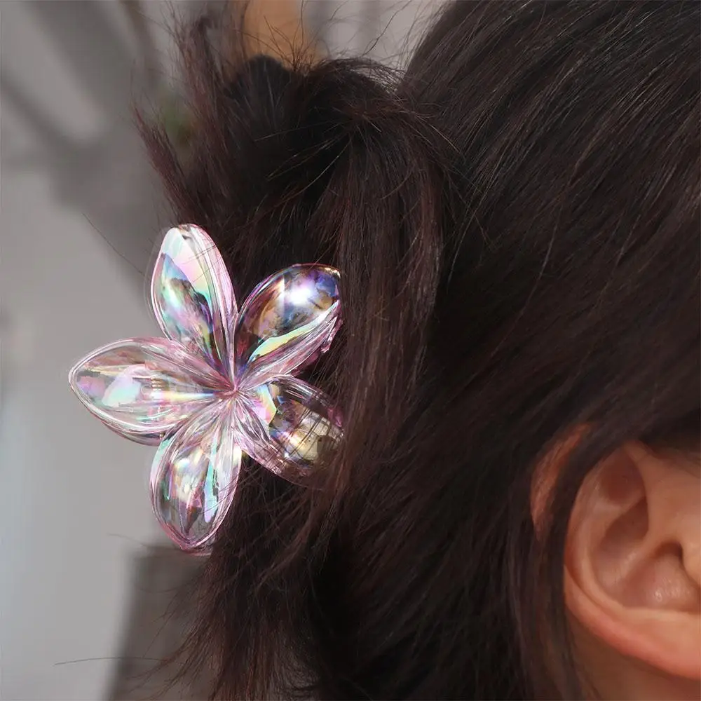 

Милая заколка для волос с цветком, заколка для волос, пластиковая прозрачная заколка для волос, блестящая пластиковая заколка в виде акулы, большой коготь для волос, уличная одежда