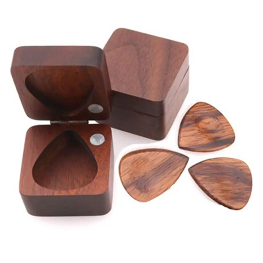 Solid Wooden Guitar Pick Holder Vintage Guitar Pick Holder Guitar Plectrum Box Guitar Pick Storage Box Holder Plectrum Container