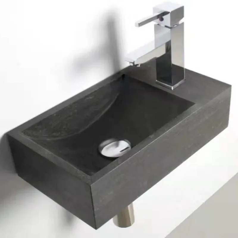 grey stone small, square modern gray hanging basin, Nordic small size, mini small wall-mounted washbasin.