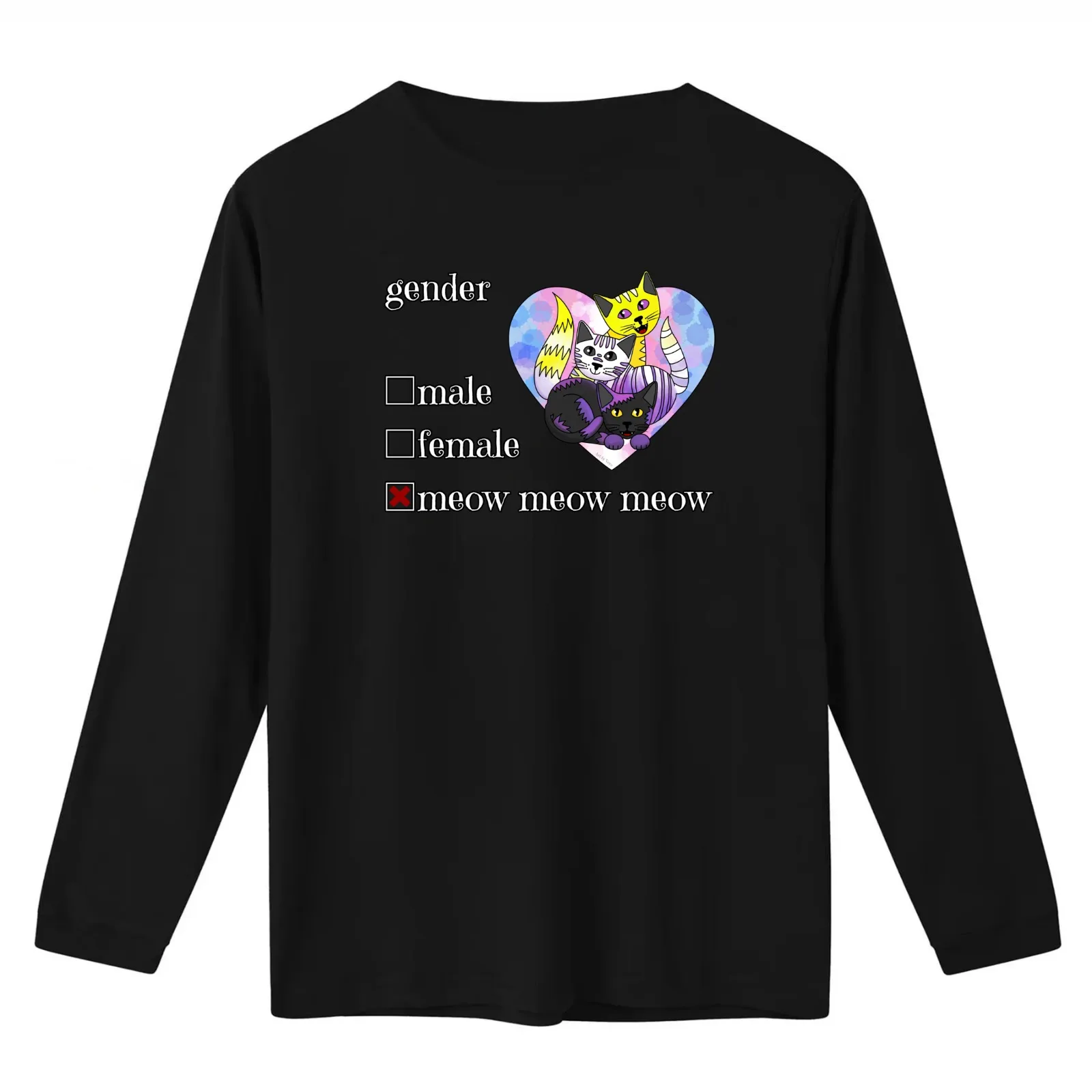 My gender is purrfect T-Shirt Summer Casual Cotton Tee Oversized Streetwear Tops Vintage Graphic Print Unisex Men Women