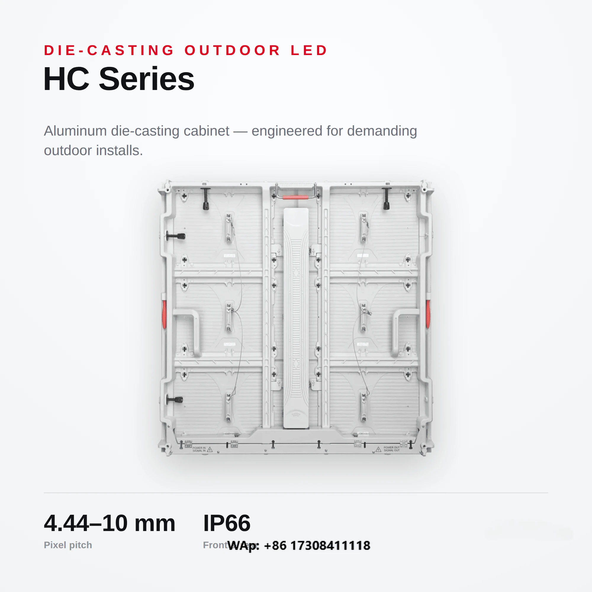 High Brightness IP66 Waterproof 960x960mm Outdoor LED Digital Signage