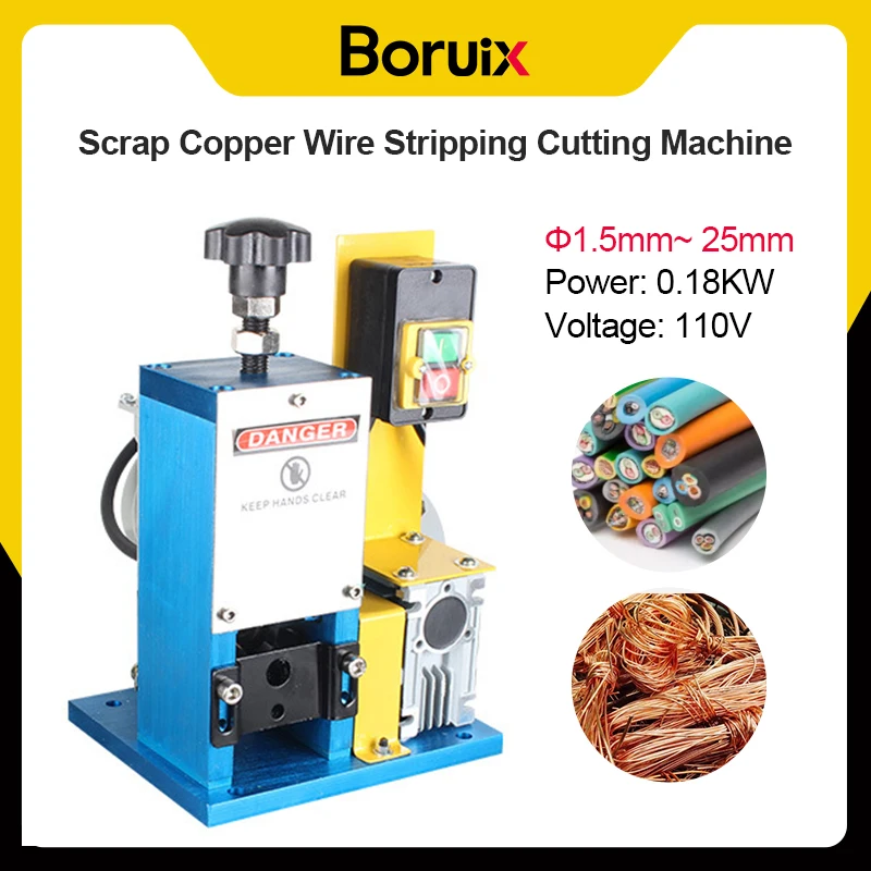 Single Hole Small Wire Stripping Machine 1.5-25mm High Efficiency Easy to Use Energy Saving Compact Design Fast Processing Scrap