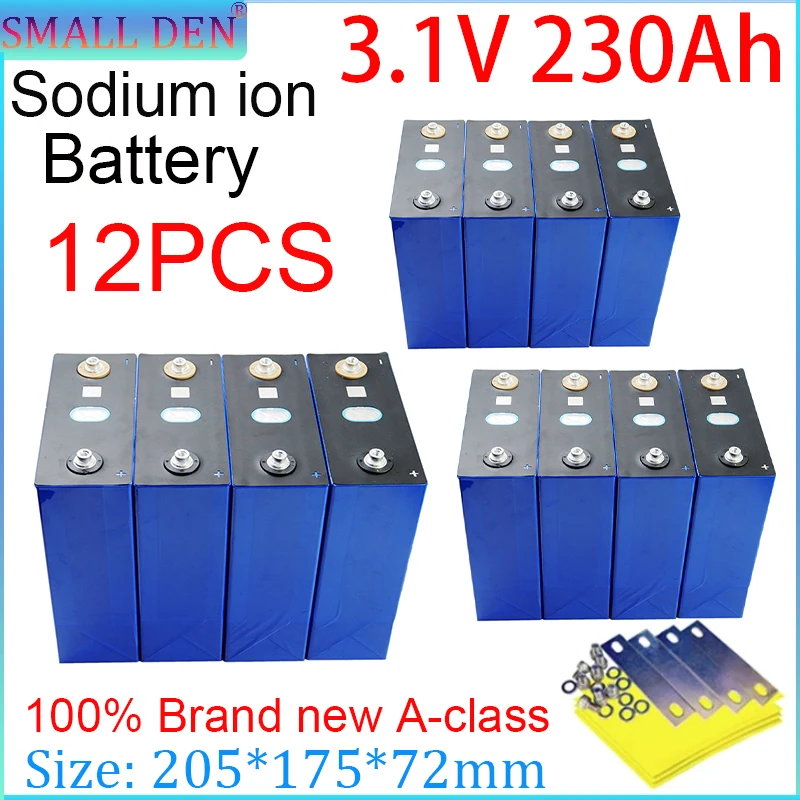 

12PCS 3.1V 230Ah sodium ion batteries, low temperature resistant, suitable for portable batteries in electric vehicles