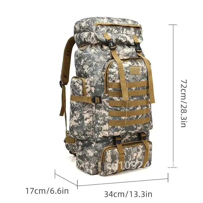 Mochila camuflada ao ar livre masculina, grande capacidade, à prova d'água, militar, mochila de viagem para homens, bolsa de caminhada