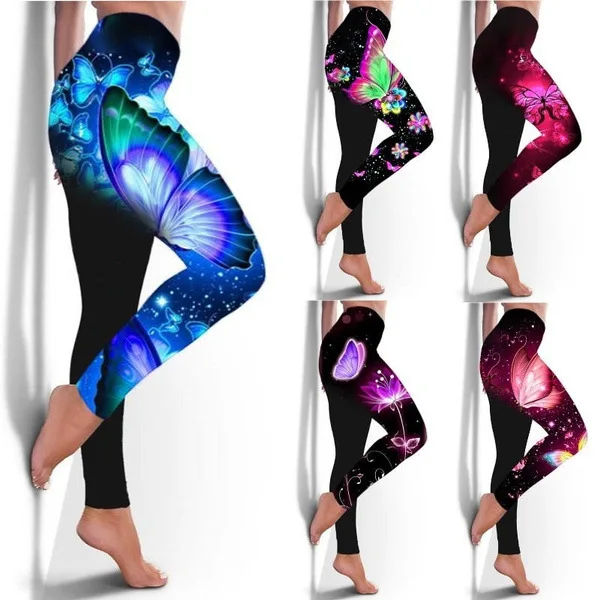 New ButterflySport Leggings Women 3D Printing Tights Yoga Pants Gym Leggin Ladies Seamless Leggins for Female LeginsySexy Legins