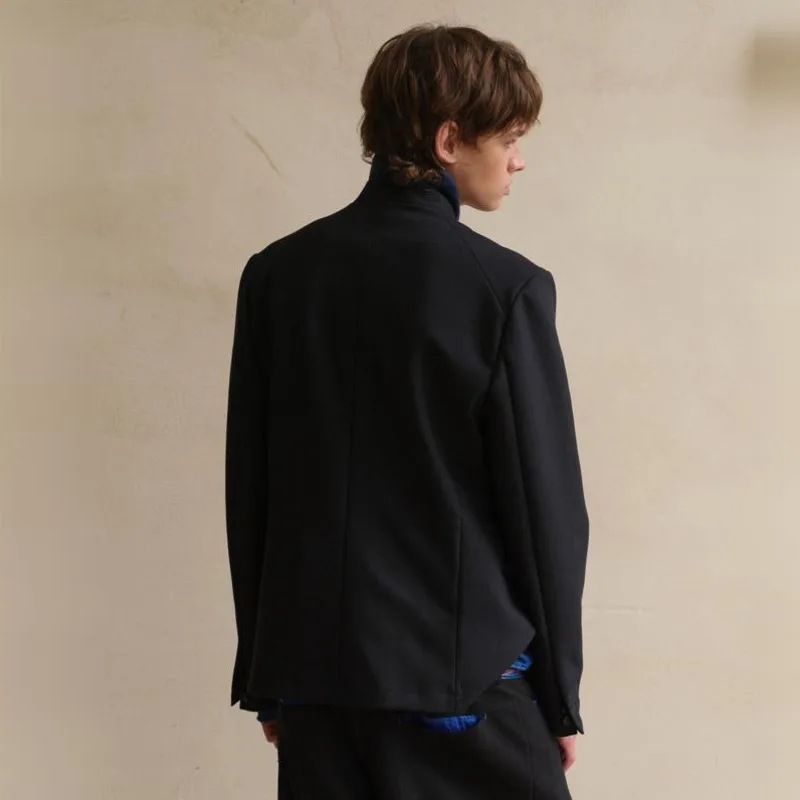 WVGA Spring Autumn New Men's Chinese Style Slim-fit Fashion Stand Collar Blazer Niche Casual Long Sleeved Suit Jacket Ins W28505