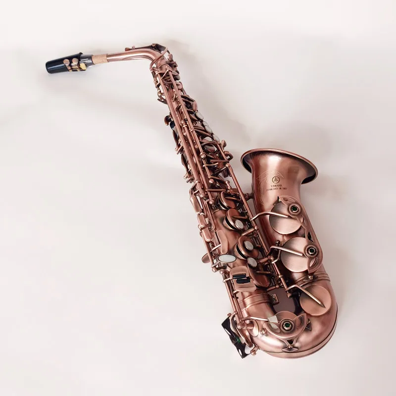 

Made in Japan Professional Eb E-flat Alto Saxophone Red Bronze Bend Sax Key Carve Pattern Woodwind Instrument with Case