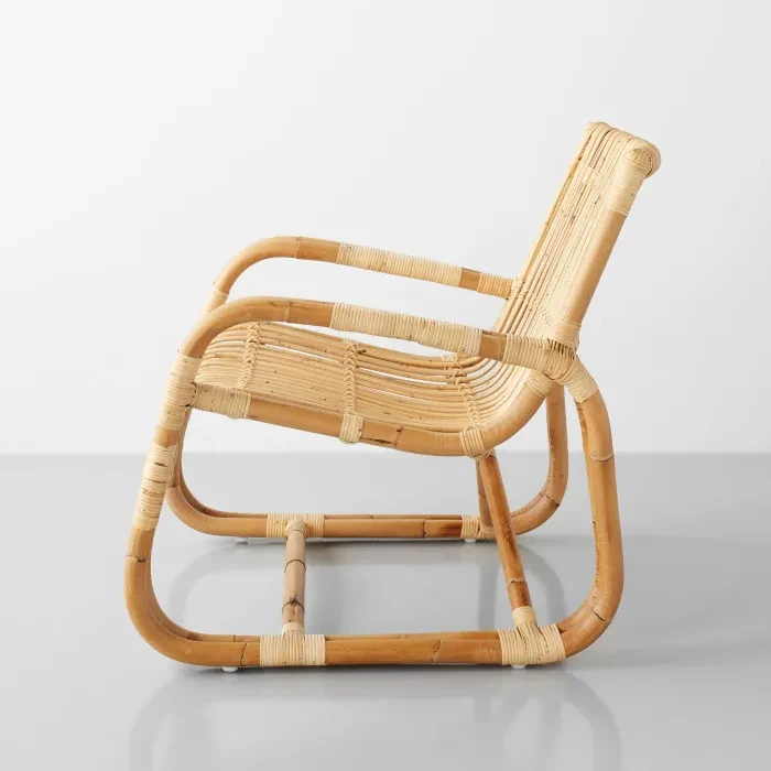 & High End Garden Chair Terrace Cane Leisure Chair Handmade Nature Eco-Friendly Vintage Rattan Rocking Chair