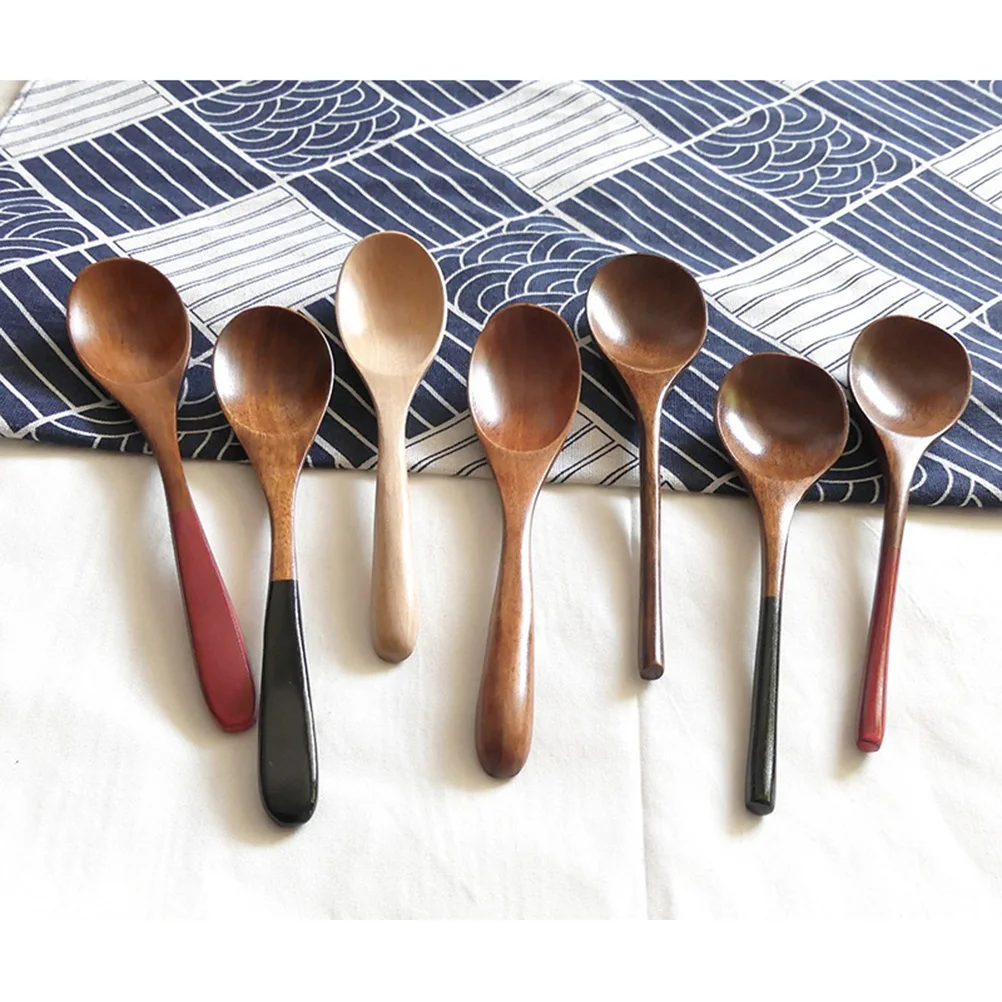 

3 Pcs Wooden Spoon Eco-friendly Japanese-style Kitchen Utensil Tableware Food Serving Scoop