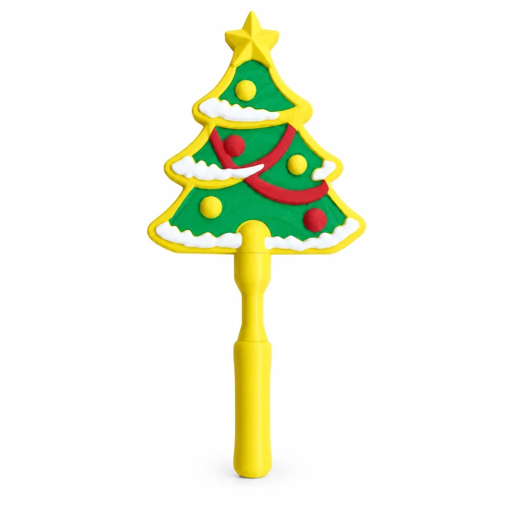 3D Printed Christmas Tap Wand Handheld Interchangeable Card Funny Xmas Card Holder Removable Card Slot Christmas Tree