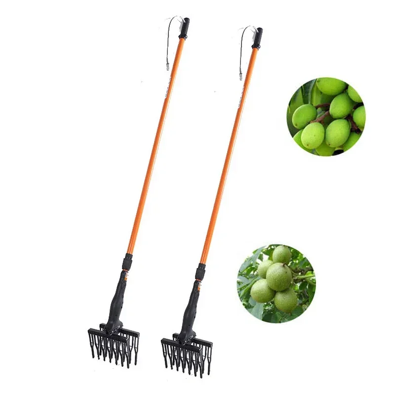 Nut Olives Shaking and Picking Rake Machine / Manual Operation Battery Powered Fruit Harvester for Orchard Farm Garden