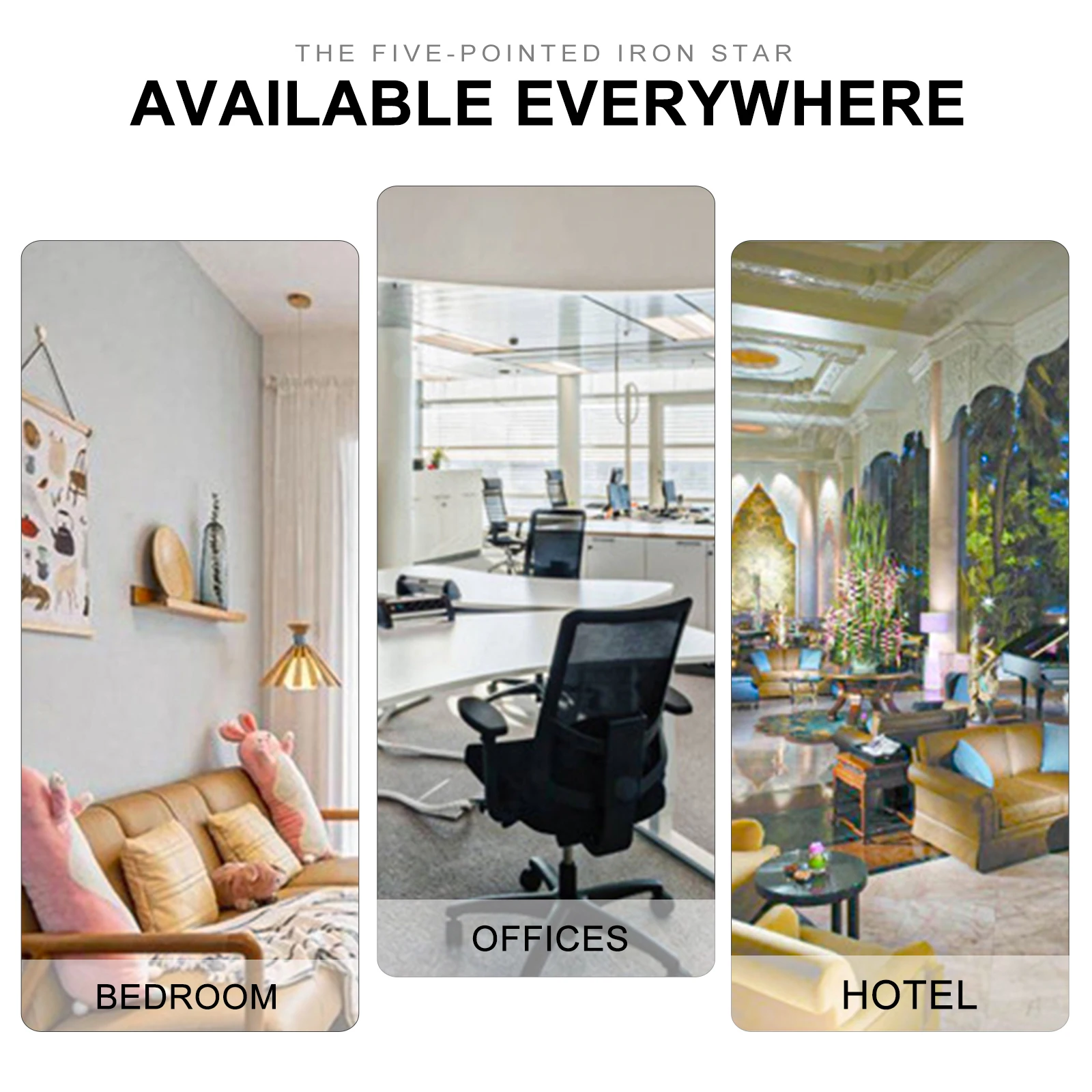 

30Cmx3Mm Metal Hangable Wall Decoration Pentagram Shaped Glazed Ornament For Window Door Home Wedding Party Golden